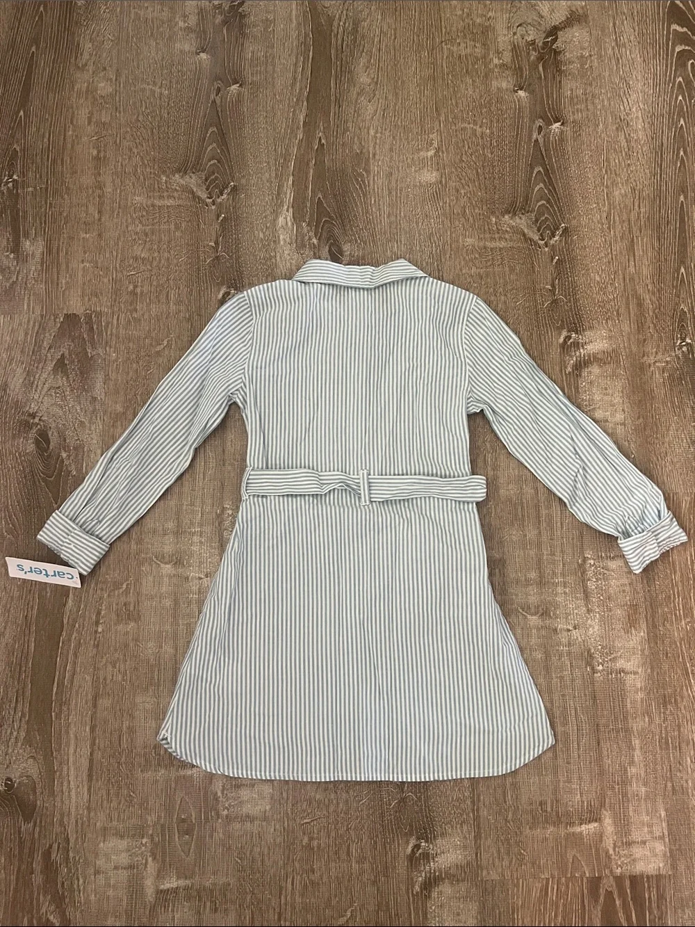 Carters NWT Striped Button Down Long Sleeve Dress with Sash size 6/6x